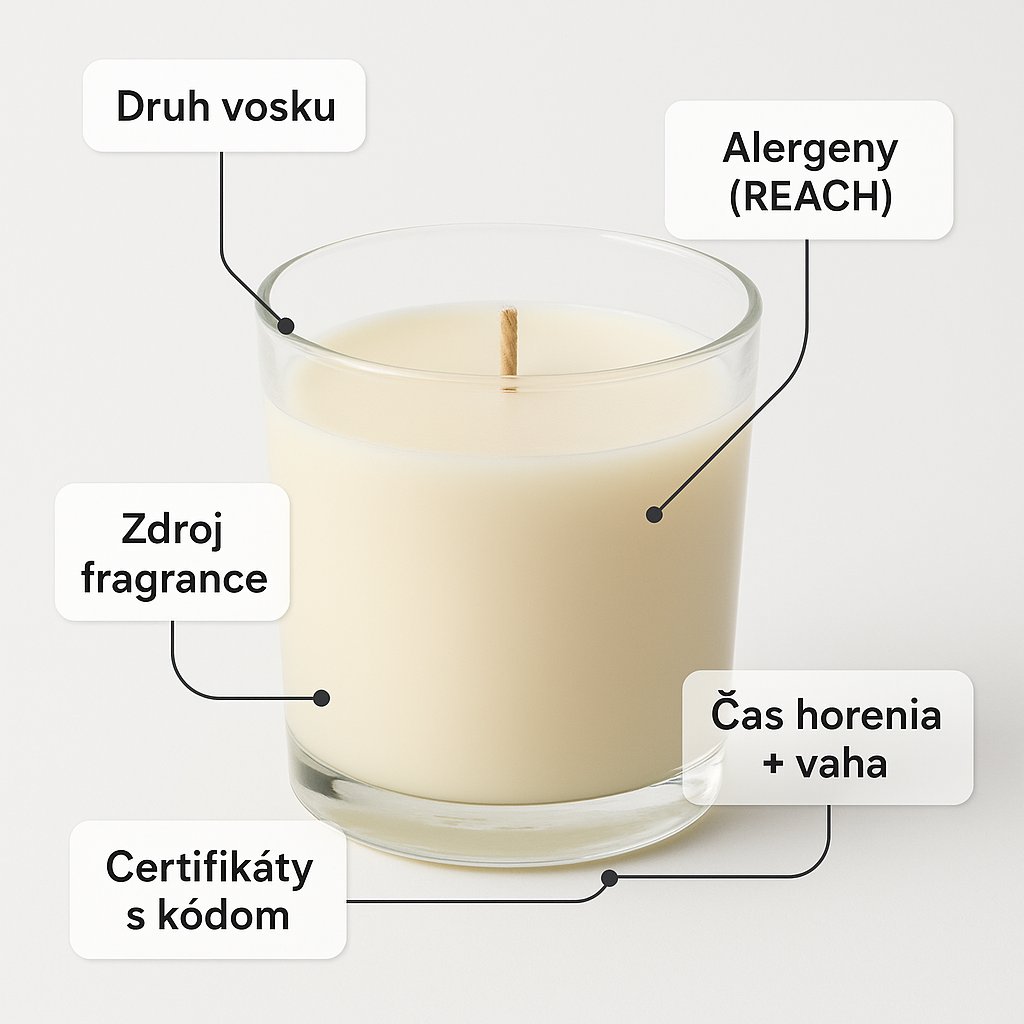Roka, kas tur svecīti un salīdzina etiķetes aizmuguri ar RSPO sertifikācijas kodu pret svecīti ar tukšu eko logotipu bez numura
