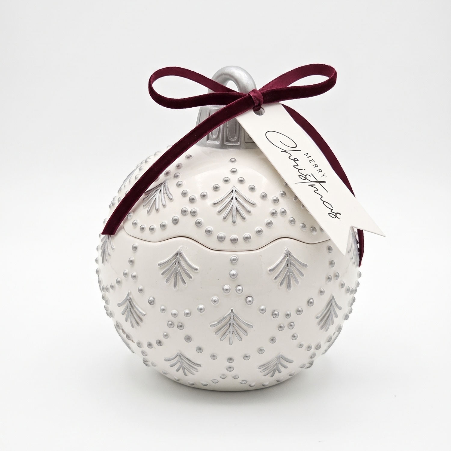 Svece Christmas Bauble Enchanted MINI - Balta / Sudraba / Ziemas burvība / MINI
