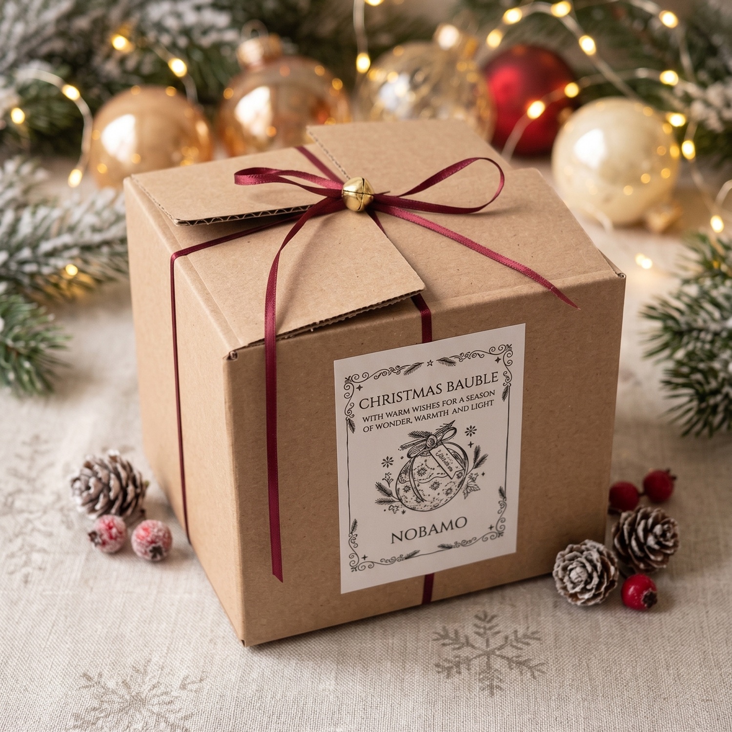 Svece Christmas Bauble Enchanted MINI - Balta / Sudraba / Ziemas burvība / MINI
