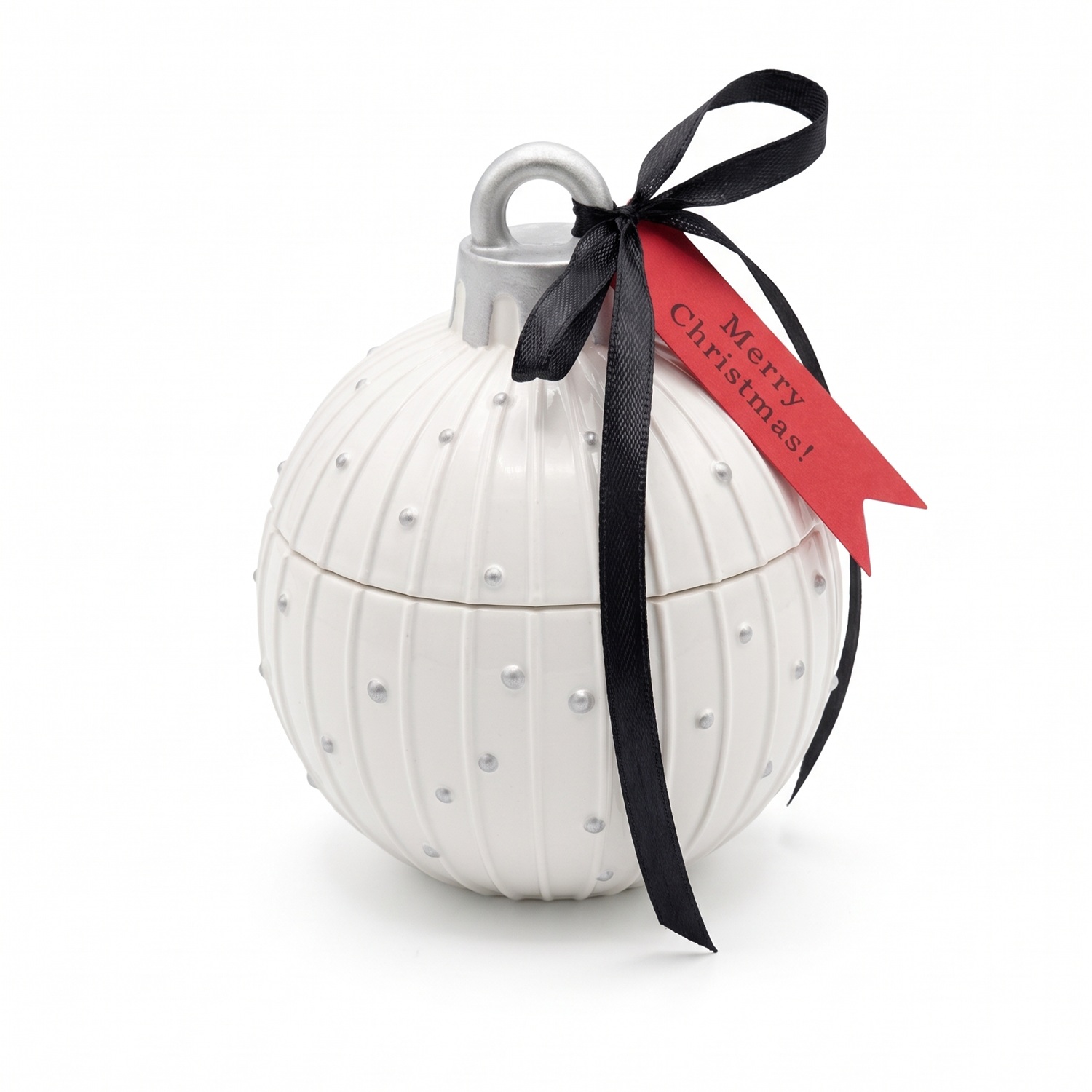 Svece Christmas Bauble Charming — Balta / Zelta / Ziemas burvība