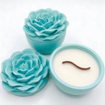 Maksimālā Zilā Zieda svece - Tirkīza / Vanilla