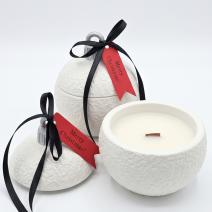 Svece Christmas Bauble Classic MINI - Balta / Sudraba / Ziemas burvība