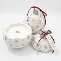 Svece Christmas Bauble Enchanted MINI - Balta / Sudraba / Ziemas burvība / MINI